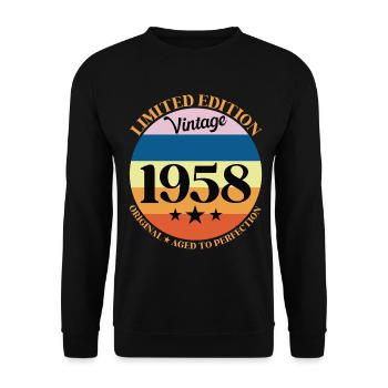 1958 Vintage Birthday Gift 58 Birthday - Unisex Sweatshirt - black - Front - Alina (178cm) & Michal (187cm)