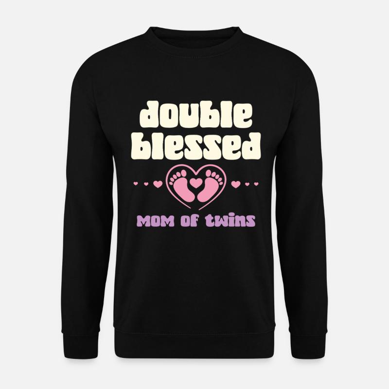 Doppelt gesegnet Zwillingsmama - Unisex Pullover - Schwarz