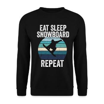 Eat Sleep Snowboard Repeat - Unisex Pullover - Schwarz - Vorne - Alina (178cm) & Michal (187cm)