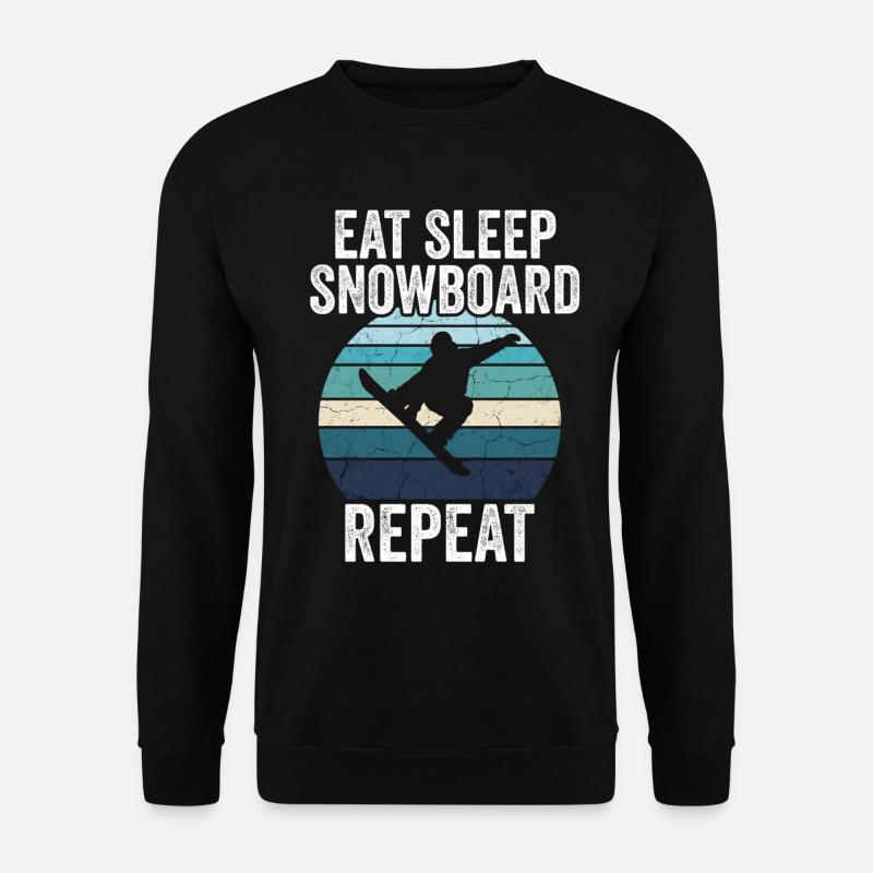 Eat Sleep Snowboard Répéter - Sweat-shirt Unisexe - noir