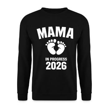 Mama in Progress 2026 - Unisex Pullover - Schwarz - Vorne - Alina (178cm) & Michal (187cm)
