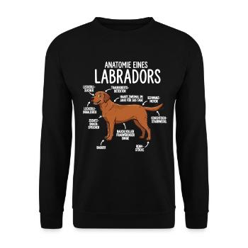 Anatomy of a Labrador – Fun Foxred Design - Unisex Sweatshirt - black - Front - Alina (178cm) & Michal (187cm)