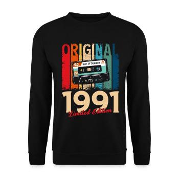 Cassette du 35e anniversaire janvier 1991 - Sweat-shirt Unisexe - noir - Devant - Alina (178cm) & Michal (187cm)