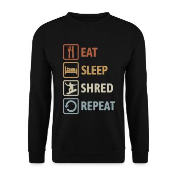 Eat Sleep Shred Repeat - Snowboarding - Unisex Sweatshirt - black - Front - Alina (178cm) & Michal (187cm)