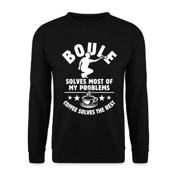 Boule résout la plupart de mes problèmes - Cadeau café - Sweat-shirt Unisexe - noir - Devant - Alina (178cm) & Michal (187cm)