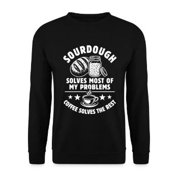 Le levain résout la plupart de mes problèmes - Café - Sweat-shirt Unisexe - noir - Devant - Alina (178cm) & Michal (187cm)