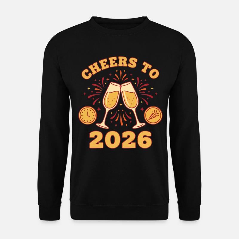 Prost auf die Neujahrsfeier 2026 - Unisex Pullover - Schwarz