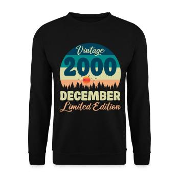 Birthday December 2000 Birthday Gift - Unisex Sweatshirt - black - Front - Alina (178cm) & Michal (187cm)