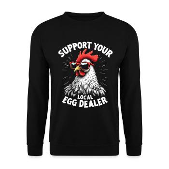 Support your local egg vendor - Unisex Sweatshirt - black - Front - Alina (178cm) & Michal (187cm)