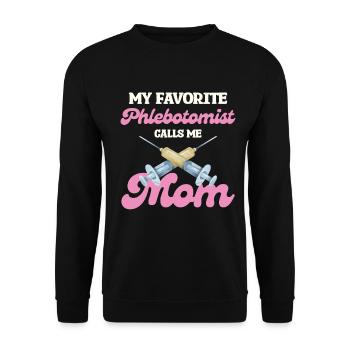 My favorite phlebotomist mom - Unisex Sweatshirt - black - Front - Alina (178cm) & Michal (187cm)