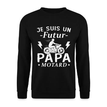 I'm a biker dad-to-be - Unisex Sweatshirt - black - Front - Alina (178cm) & Michal (187cm)