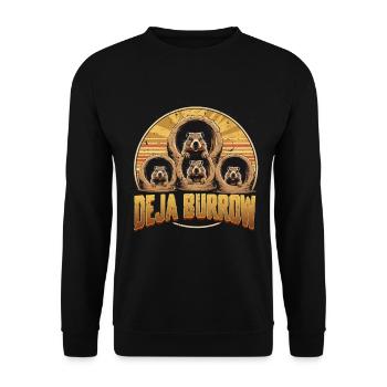 Groundhog Day Groundhog Deja Burrow - Unisex Sweatshirt - black - Front - Alina (178cm) & Michal (187cm)