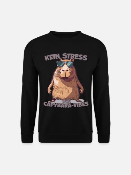 Capybara Saying No Stress Only Vibes - Unisex Sweatshirt - black