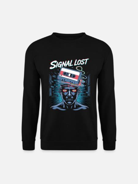 Signal Lost Retro Sci-Fi Glitch Design - Unisex Sweatshirt - black
