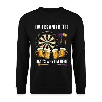 Darts and Beer – That’s Why I’m Here Design - Unisex Pullover - Schwarz - Vorne - Alina (178cm) & Michal (187cm)