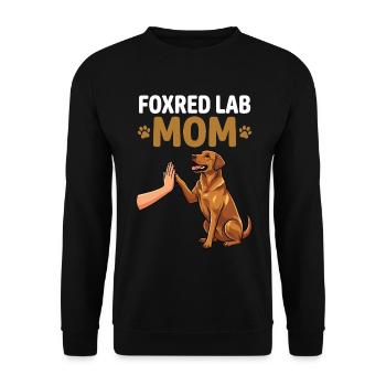 Fox Red Lab Mom – High Five Dog Mom Design - Unisex Sweatshirt - black - Front - Alina (178cm) & Michal (187cm)