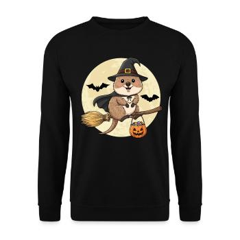 Douce Sorcière Quokka Halloween - Sweat-shirt Unisexe - noir - Devant - Alina (178cm) & Michal (187cm)