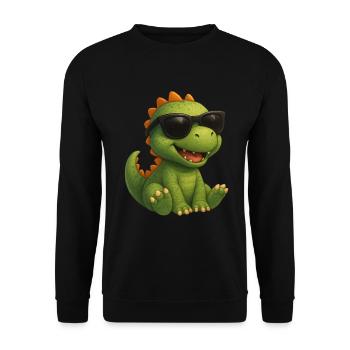 Dinosaure avec des lunettes de soleil - Sweat-shirt Unisexe - noir - Devant - Alina (178cm) & Michal (187cm)