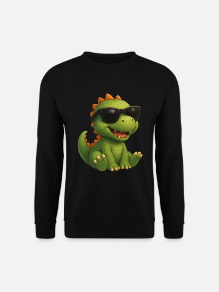 Dinosaur with sunglasses - Unisex Sweatshirt - black