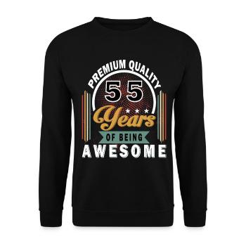 55 Jahre Großartig Badge - Unisex Pullover - Schwarz - Vorne - Alina (178cm) & Michal (187cm)