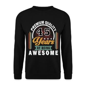 45 Jahre Awesome Jubiläum - Unisex Pullover - Schwarz - Vorne - Alina (178cm) & Michal (187cm)