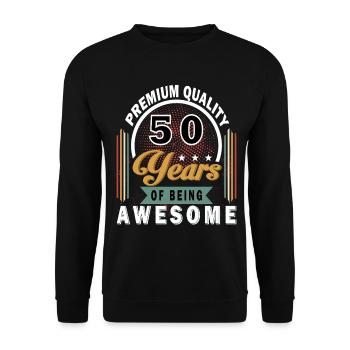 50 ans d’insigne d’anniversaire génial - Sweat-shirt Unisexe - noir - Devant - Alina (178cm) & Michal (187cm)