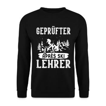Skier CERTIFIED APRÈS-SKI INSTRUCTOR Fun - Unisex Sweatshirt - black - Front - Alina (178cm) & Michal (187cm)