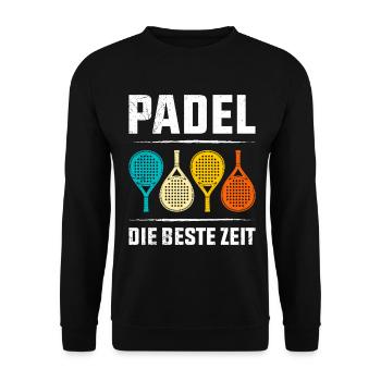 Padel Player PADEL THE BEST TIME Fun - Unisex Sweatshirt - black - Front - Alina (178cm) & Michal (187cm)