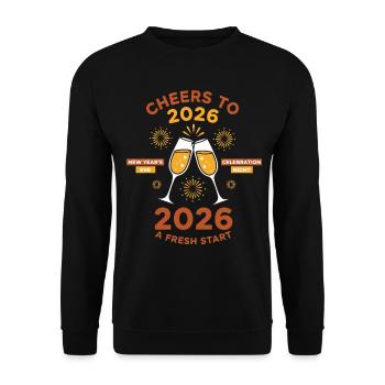 Cheers to 2026 New Year Celebration Night - Unisex Sweatshirt - black - Front - Alina (178cm) & Michal (187cm)