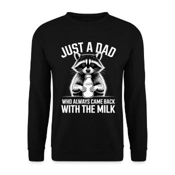 Retour du lait du papa raton laveur - Sweat-shirt Unisexe - noir - Devant - Alina (178cm) & Michal (187cm)