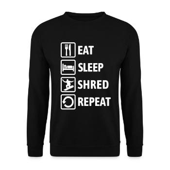 Eat Sleep Shred Repeat - Snowboarding - Unisex Sweatshirt - black - Front - Alina (178cm) & Michal (187cm)