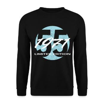 55e anniversaire 1971 cadeau pour hommes et femmes - Sweat-shirt Unisexe - noir - Devant - Alina (178cm) & Michal (187cm)