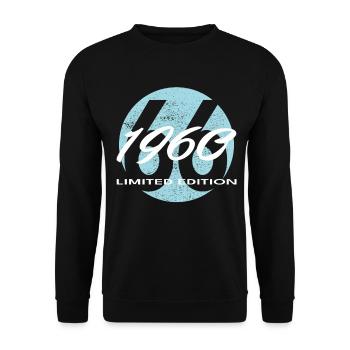 66th Birthday 1960 Gift for Men and Women - Unisex Sweatshirt - black - Front - Alina (178cm) & Michal (187cm)