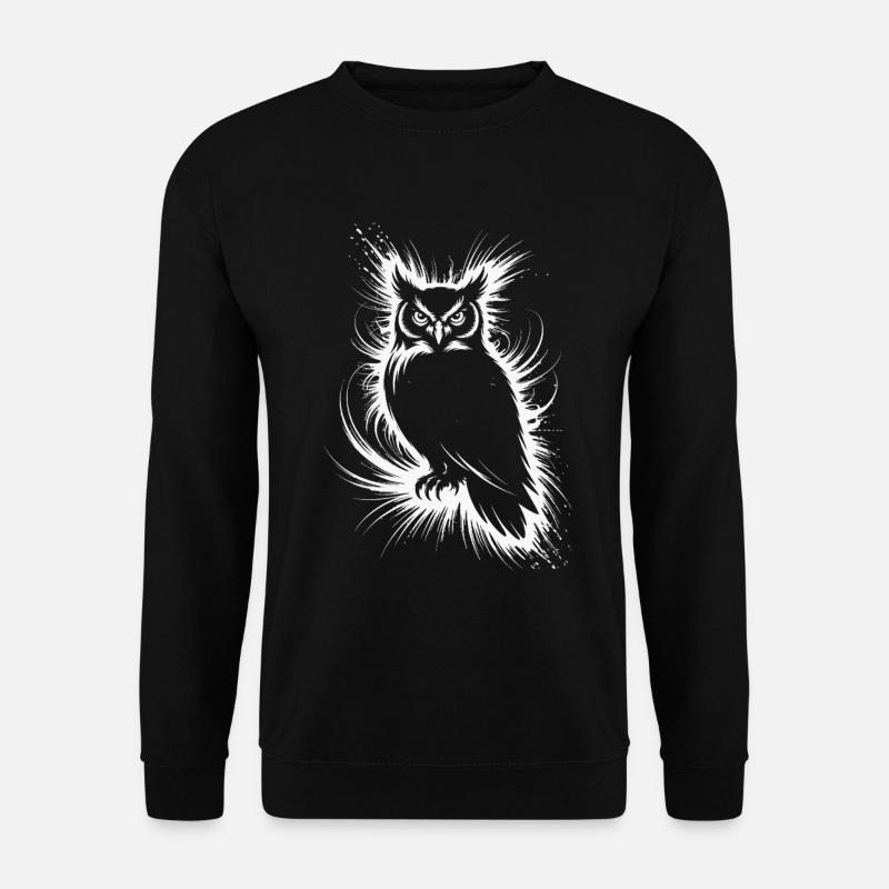 Owl Art Silhouette - Unisex Sweatshirt - black