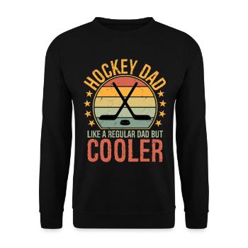 Papa hockey comme un papa ordinaire mais plus cool - Sweat-shirt Unisexe - noir - Devant - Alina (178cm) & Michal (187cm)