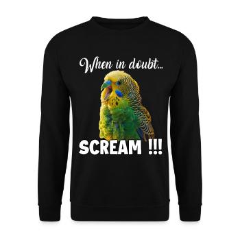 Cadeaux créatifs Bird Friends Perruche - Sweat-shirt Unisexe - noir - Devant - Alina (178cm) & Michal (187cm)