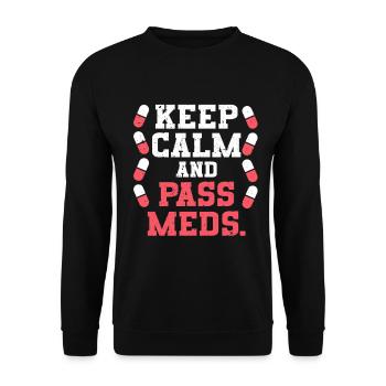 Medical Assistant MFA Pass Meds - Unisex Sweatshirt - black - Front - Alina (178cm) & Michal (187cm)