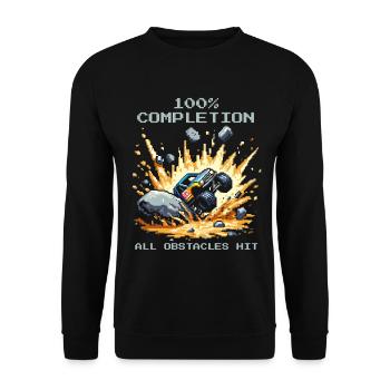 100%: Alle Hindernisse getroffen | RC Cars - Unisex Pullover - Schwarz - Vorne - Alina (178cm) & Michal (187cm)