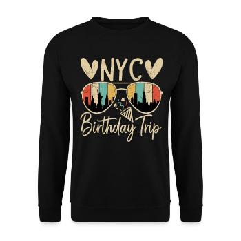 NYC Birthday Trip - Unisex Sweatshirt - black - Front - Alina (178cm) & Michal (187cm)