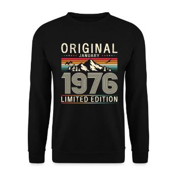 50e anniversaire Original janvier 1976 - Sweat-shirt Unisexe - noir - Devant - Alina (178cm) & Michal (187cm)