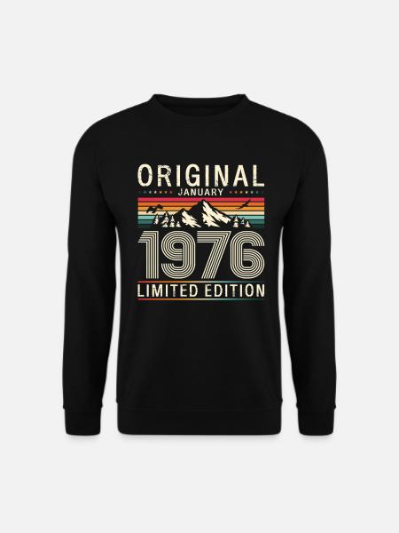 50th Birthday Original January 1976 - Unisex Sweatshirt - black