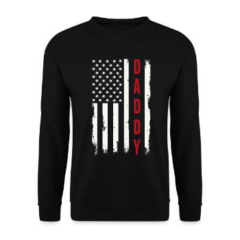 Daddy US Flag Patriotic Father America - Unisex Sweatshirt - black - Front - Alina (178cm) & Michal (187cm)