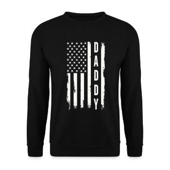 Daddy US Flag Patriotic Father America - Unisex Sweatshirt - black - Front - Alina (178cm) & Michal (187cm)