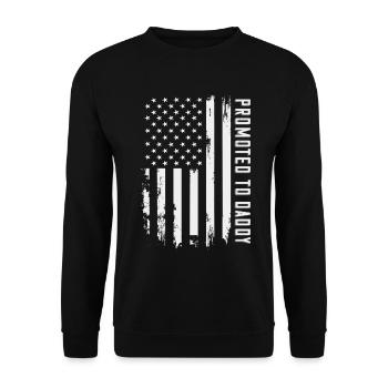Promu Papa Père Fier du drapeau américain - Sweat-shirt Unisexe - noir - Devant - Alina (178cm) & Michal (187cm)