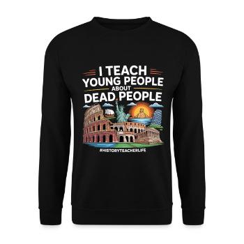histoire - Sweat-shirt Unisexe - noir - Devant - Alina (178cm) & Michal (187cm)