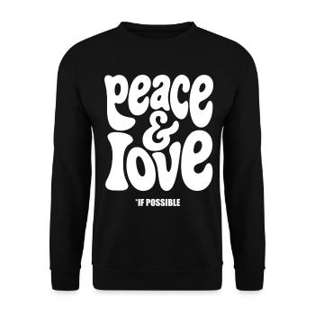 PEACE LOVE #2 - let's talk - Unisex Sweatshirt - black - Front - Alina (178cm) & Michal (187cm)