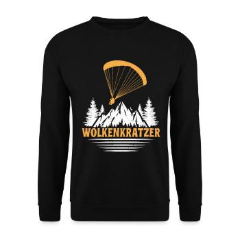 Paraglider SKYSCRAPER FUNNY - Unisex Sweatshirt - black - Front - Alina (178cm) & Michal (187cm)