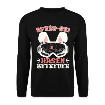 Apres-Ski HASEN BETREUER Lustiges - Unisex Pullover - Schwarz - Vorne - Alina (178cm) & Michal (187cm)