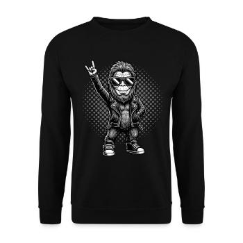 Rock, Rocker, Rock Musik, Heavy Metal, Rock Hand - Unisex Pullover - Schwarz - Vorne - Alina (178cm) & Michal (187cm)