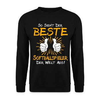 Softball Player Gift Idea - Unisex Sweatshirt - black - Front - Alina (178cm) & Michal (187cm)